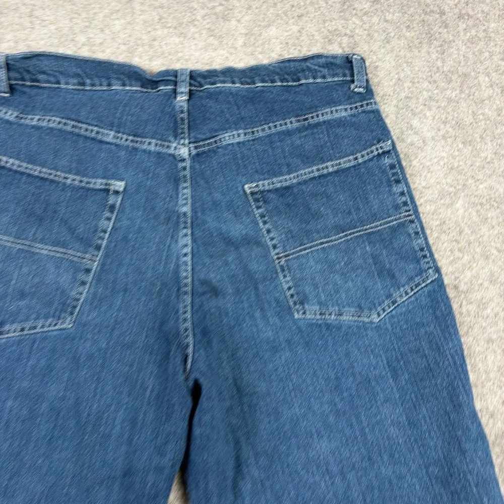 Denim‎ Jorts Mens 42 Dark Wash Baggy Star Button Y2K Skate Shorts Wide Leg Surf